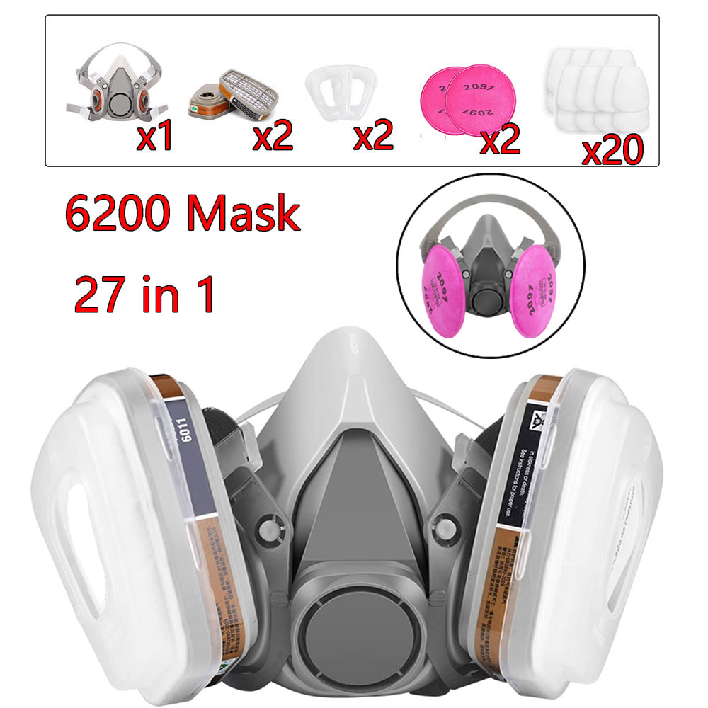 27 en 1 6200 respirador de más - Dust Mask Construction reseña y precio